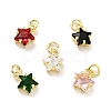 Eco-friendly Brass Micro Pave Cubic Zirconia Pendants KK-D080-44G-1