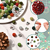 Christmas Theme 84Pcs 7 Colors Handmade Polymer Clay Rhinestone Round Beads RB-PA0001-06-4