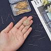 Beebeecraft 200Pcs Brass Flat Head Pins KK-BBC0002-86-3