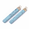 Top Golden Plated Synthetic Turquoise Pendants G-S359-028D-2