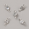 Brass Pave Clear Cubic Zirconia Connector Charms ZIRC-K088-20P-1