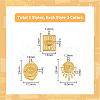 12Pcs 6 Styles 304 Stainless Steel Pendant Rhinestone Settings STAS-DC0013-78-2