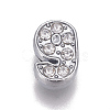 Alloy Rhinestone Slide Charms PALLOY-WH0065-28I-1