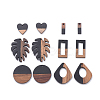 Resin & Walnut Wood Pendants RESI-X0001-35-1