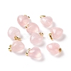 Natural Rose Quartz Pendants X-G-I311-A13-G-3