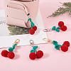4Pcs 2 Colors Cherry Wool Knitting Pendant Decorations HJEW-CP0001-19-3