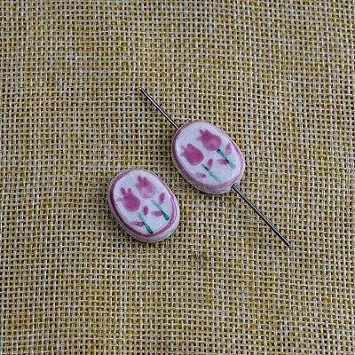 Handmade Porcelain Beads LS-PORC-WH0013-20C-06-1