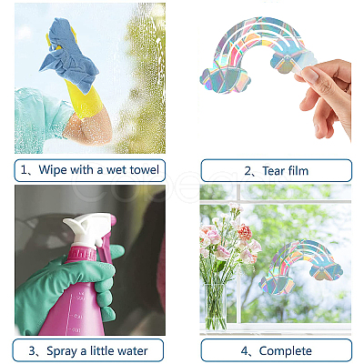 Rainbow PVC Laser Adhesive Stickers DIY-WH0273-49-1