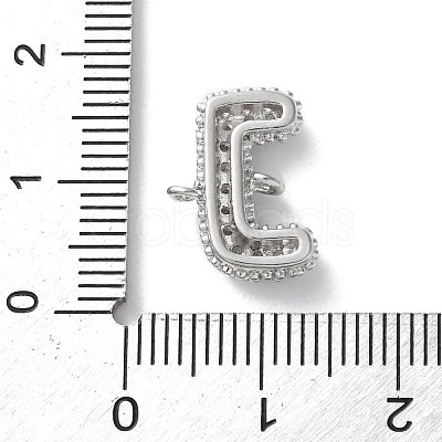 Brass Micro Pave Cubic Zirconia Letter Links KK-I717-04J-P-1