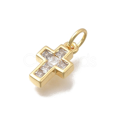 Brass Micro Pave Cubic Zirconia Pendants KK-D431-069G-1
