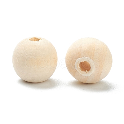 Natural Unfinished Wood Beads WOOD-XCP0001-19G-1