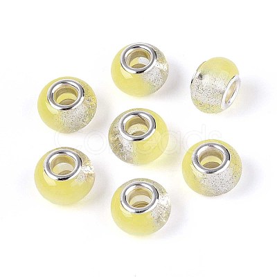 Transparent Resin Rondelle European Beads RESI-N044-02K-1