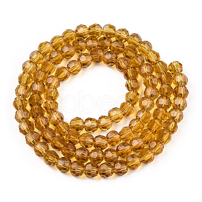 Transparent Glass Bead Strands X-GLAA-R166-4mm-01H-1