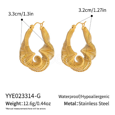 Twist 304 Stainless Steel Hoop Earrings JE2678-1-1