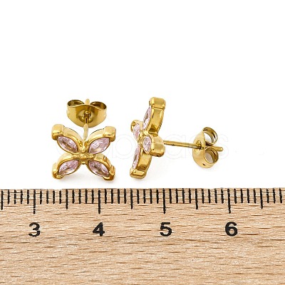 304 Stainless Steel Stud Earrings EJEW-C135-01G-04-1