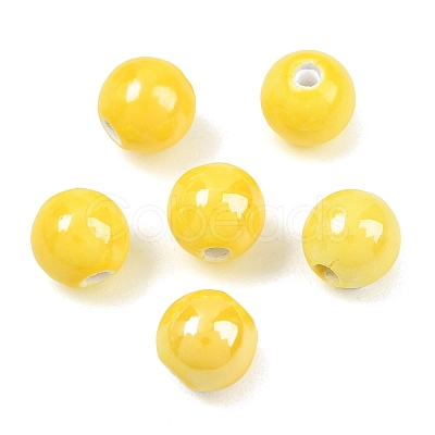 Glazed Porcelain Round Beads X-PORC-S489-10mm-10-1