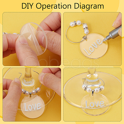 Blank Acrylic Wine Glass Charms AJEW-AB00150-1