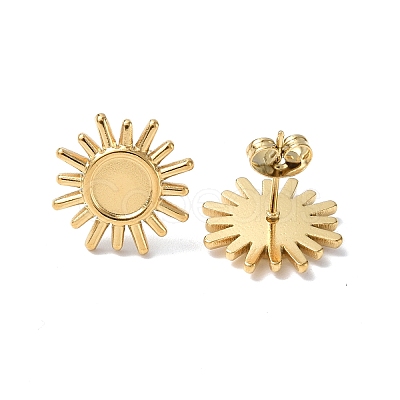 Ion Plating(IP) 304 Stainless Steel Stud Earring Findings STAS-F286-04G-1