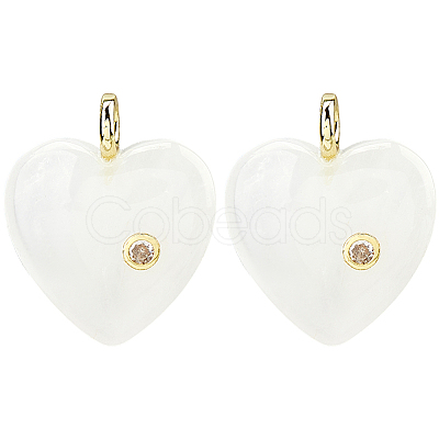 2Pcs Natural Quartz Crystal Pendants G-FH0002-76C-1