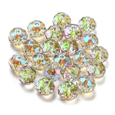 Transparent Electroplate Glass Beads GLAA-L046-02B-1
