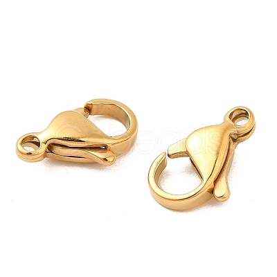 Ion Plating(IP) 304 Stainless Steel Lobster Claw Clasps Hand Polished X-STAS-AB12-G-01-1