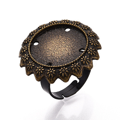 Adjustable Alloy & Iron Bezel Cup Ring Base with Rotatable Tray MAK-T012-13AB-1