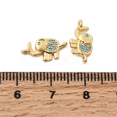 Brass Micro Pave Cubic Zirconia Links ZIRC-E124-15G-1