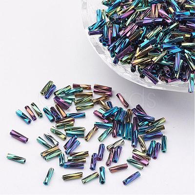 Glass Twisted Bugle Beads SEED-E002-12mm-809#-1