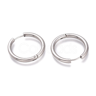 Tarnish Resistant 201 Stainless Steel Huggie Hoop Earrings EJEW-O095-05-07-1