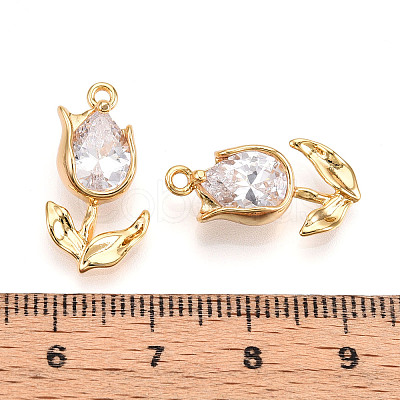Brass Micro Pave Cubic Zirconia Pendants KK-N262-115B-G-1