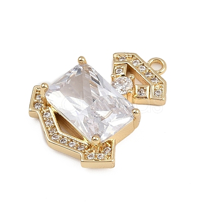Brass Micro Pave Cubic Zirconia Pendants KK-S339-05G-1