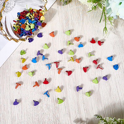 150Pcs Heart Shaped Iron Brads DIY-CP0012-33-1