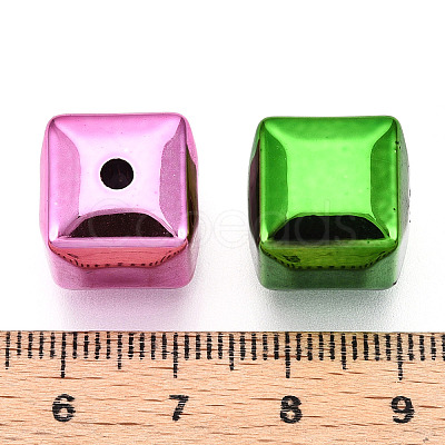 UV Plating Opaque Acrylic Beads PACR-T017-08-1