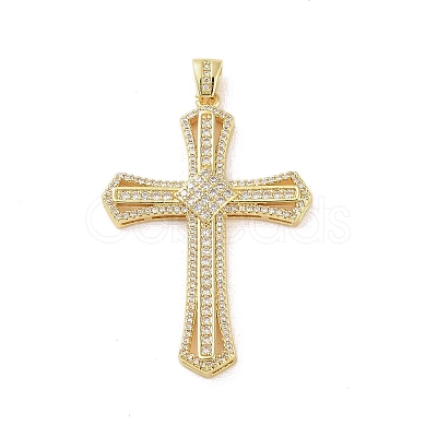 Real 18K Gold Plated Brass Micro Pave Cubic Zirconia Pendants KK-A209-04E-G-1