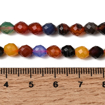 Dyed & Heated Natural Agate Beads Strands G-K376-F21-01-1