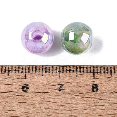 UV Plating Two Tone Color Opaque Resin Beads RESI-Q233-10MM-01-1