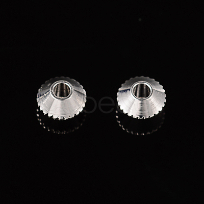 Silver Color Plated Brass Bicone Spacer Beads X-KK-EC008-S-NF-1