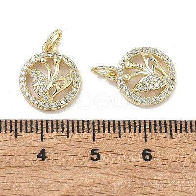 Brass Micro Pave Cubic Zirconia Pendants KK-D235-02G-03-1