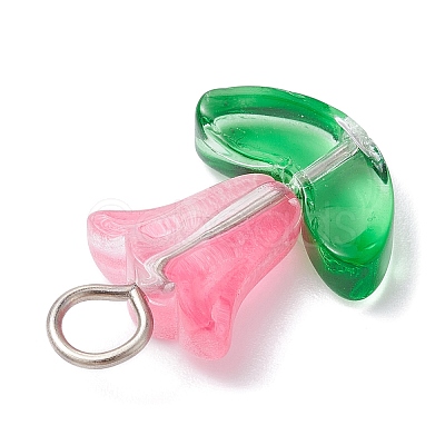 10Pcs Glass Pendants PALLOY-JF02320-01A-1