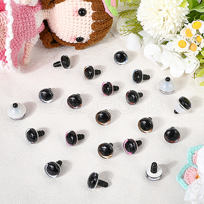 24 Sets 6 Colors ABS Plastic Safety Craft Eye DIY-GF0010-66B-1