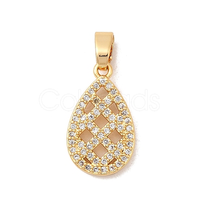 Brass Micro Pave Cubic Zirconia Pendants KK-P340-42G-1