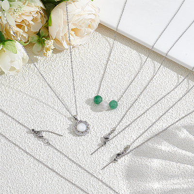 12Pcs 3 Styles 304 Stainless Steel Cable Chain Adjustable Slider Necklaces NJEW-NB0001-36P-1