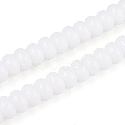 Opaque Solid Color Glass Beads Strands GLAA-ZX008-8mm-18G-1