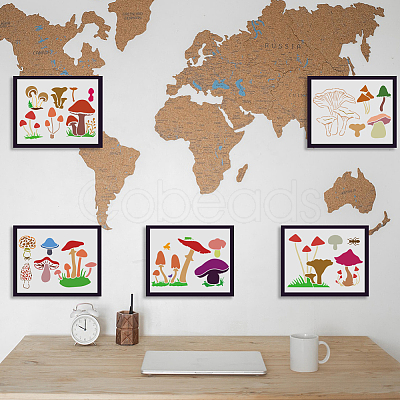 6Pcs 6 Styles PET Hollow Out Drawing Painting Stencils DIY-WH0394-0390-1