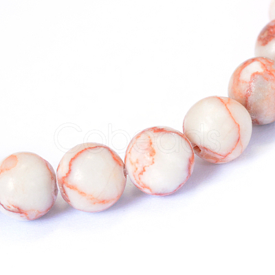 Natural Red Netstone Round Bead Strands X-G-E334-10mm-06-1