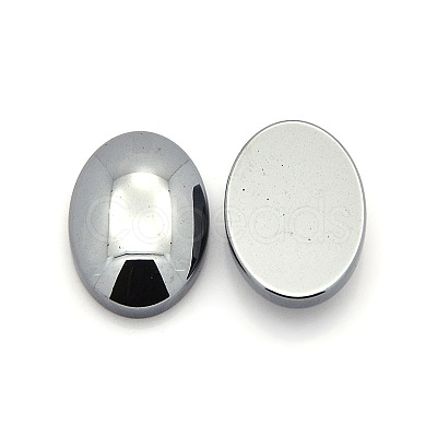 Oval Non-Magnetic Synthetic Hematite Cabochons G-P061-05-25mm-1
