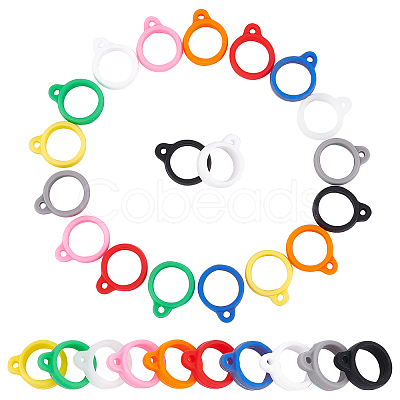 20Pcs 10 Colors Silicone Pendant SIL-GF0001-04-1