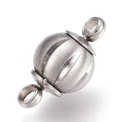304 Stainless Steel Magnetic Clasps with Loops STAS-O114-083MP-1