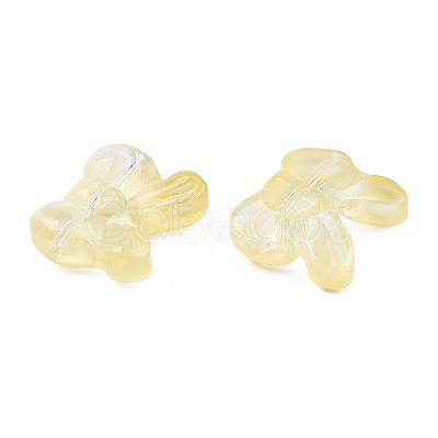 Transparent Spray Painted Glass Beads GLAA-N035-025-C07-1