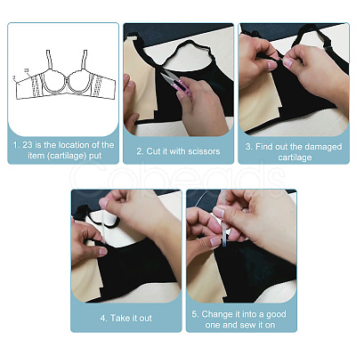 AHADEMAKER 320Pcs 4 Style Nylon Boning Corset Strips DIY-GA0003-97-1